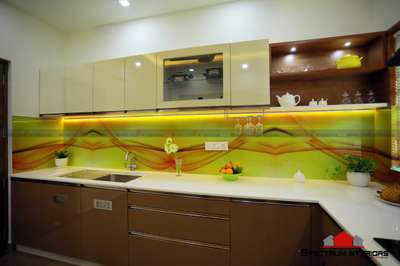 printed glass kitchen backsplash