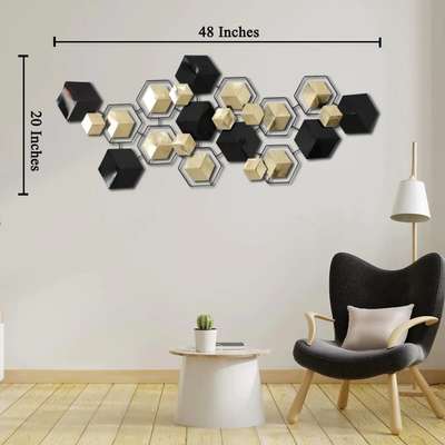 Title: Hexa Harmonica

This hexagonal geometrical wall art can bring that oomph factor to your rooms. It adds a 3d touch and gives your room a visual weight while balancing the other interior decor items.