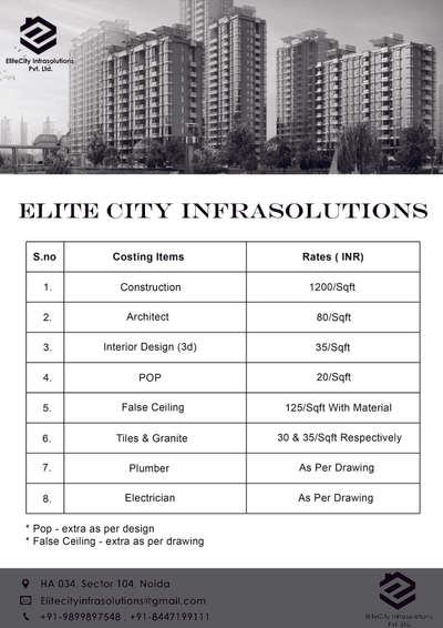 Elite City Infrasolutions
For All Your Civil, Real Estate & Interior Needs
contact : 8447199111 ( Sumit Chauhan)
We also provide 3ds
#Architect #architecturedesigns #InteriorDesigner #interiordecor #BedroomDecor #MasterBedroom #KingsizeBedroom #KitchenIdeas #FalseCeiling #4DoorWardrobe #WardrobeIdeas #elitecitydevelopers #koloapp