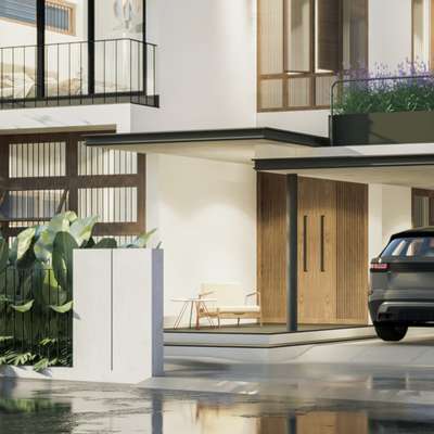 Incline 22°
Client - Mr. Paul Joshy
Site location - Kollam, Kerala
Site area - 7 Cents
Built up area - 3,147 Sqft
Structural design - Bijoy V Alumkal

The site is located in an urban context with limited land.The client wants a comfortably designed house that suits the climate of the region. Tropical architecture is used to design the house. To maintain the harmony, a composition of flat and sloped roofs is used in the design. Each space is carefully designed with the client's needs moreover, sufficient space is given for landscape so that we can balance the harmony between built structure and nature.
#HouseDesigns #house_planning #LandscapeDesign #InteriorDesign #projectmanagement