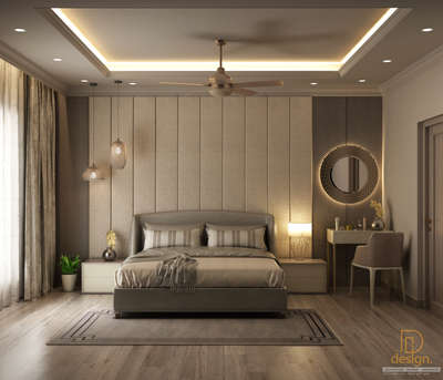 Master bedroom #WoodenFlooring  #WallDesigns  #spaceplanning  # colour theme