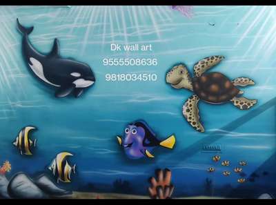 #dkwallart  #3dwallpaintings #dkdeepakkanojia #wallartist #cartoonwallpainting #designer #wallartist@@@ #artwork #sea #fish #9818034510 #9555508636 #playschool #kidsroom #Fineart #lime  #follow_me #likeforlikes