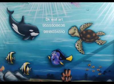 #dkwallart  #3dwallpaintings #dkdeepakkanojia #wallartist #cartoonwallpainting #designer #wallartist@@@ #artwork #sea #fish #9818034510 #9555508636 #playschool #kidsroom #Fineart #lime  #follow_me #likeforlikes