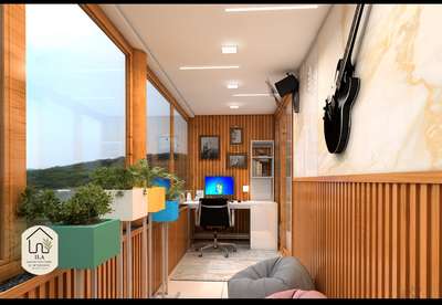Balcony transformation  #WoodenBalcony #OfficeRoom #InteriorDesigner