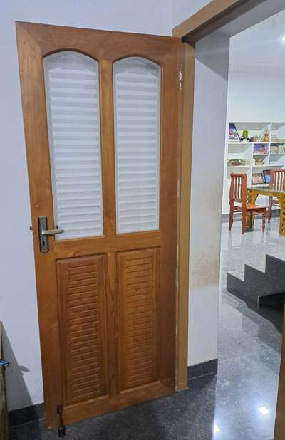 teak wood glass kitchen entry door 
 #ClosedKitchen  #KitchenIdeas  #WoodenKitchen  #kitchendoor  #GlassDoors