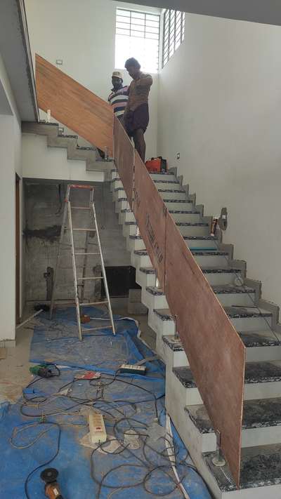 wood and glass handrail template making.site: vettippuram Pathanamthitta