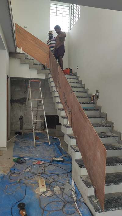 wood and glass handrail template making.site: vettippuram Pathanamthitta