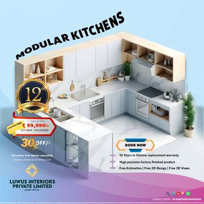 Modular kitchens that blends perfection with beautiful designs, starting from ₹99,999/- only. 
Book a free design consultation now!  #ModularKitchen  #modularwardrobe