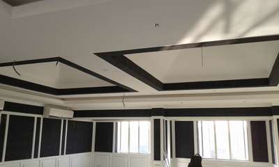 #black carpet ceiling and panneling