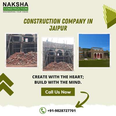 Everyone once needs construction in life, whether talking about inanimate or alive things. Such as Naksha Construction is a leading construction company in Jaipur that enliven the building and premises by working. Having experience in this field has lots of benefits for our clients. We construct homes, flats, offices, and buildings and provide renovation services. Avail of our services at an affordable budget and contact us or visit our official website.

URL: https://www.nakshaconstruction.com
For More Information, Call: 9828727701

#construction #building #homebuilder #home #jaipur #nakshaconstruction