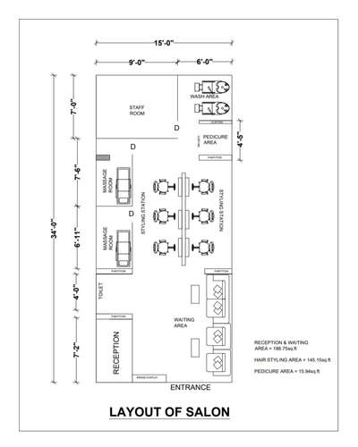 Layout of Salon 

 #FloorPlans  #FloorPlans