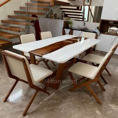 White is always trend over any other color..
Recently delivered this white beauty.
Size: 7 x 3.6 feet
Wood: Teak  
 #epoxyresintable
 #epoxytablekerala