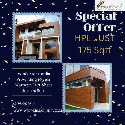 New year Special offer.
HPL sheet Just 175 Per sqft.
.
#aluminiumlouvers #aluminium #Exterior #wpcinterior #louvers #elevation #Interiordesigner #Frontelevation #modernexterior  #Home #Decor #louvers #interior #aluminiumfin #fins #hpl #hplsheet #wpclouvers #homedecor  #elevationdesign #architect #interior #exteriordesign #architecturedesign #fin #interiordesigner #elevations #drawing #frontelevation #architecturelovers #home #aluminiumfins
.
.
For more details our all products please visit websites
www.windermaxindia.com
www.indianmake.co.in 
Info@windermaxindia.com
or call us on 
8882291670 9810980278

Regards
Windermax India