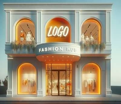 Front Elevation 3D view of Clothing retail store @ Mansarovar, Jaipur