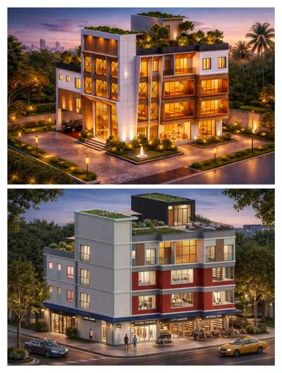 # 11800 sq ft commercial cum residential building at poojapura