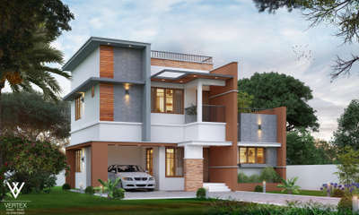 #ContemporaryHouse  
 #modernhome 
 #3delevation🏠 
 #two-story  
 #Design@Alapuzha for construction
