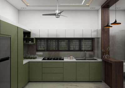 #ModularKitchen #greencolour #InteriorDesigner