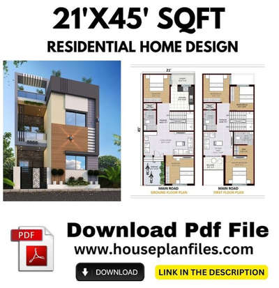'Efficient and Elegant: 21x45 Sqft Ready-made Home Design for Modern Living'

 #21x45 #21x40houseplan #SmallHouse #DuplexHouse #modernhouse #floorplan #3delevation🏠 #architecturedesigns