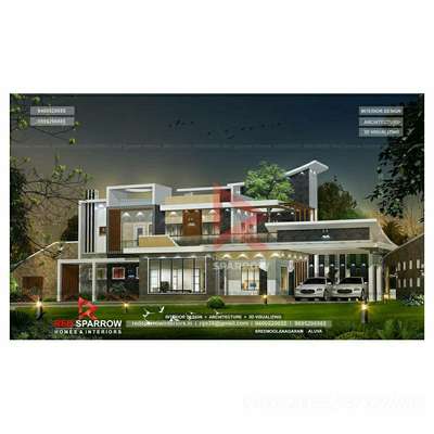 Exterior 3d Elevation 
3d Design 
Red Sparrow Homes & Interiors
9400520055, 9895296985.