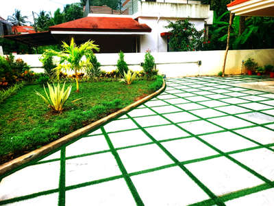 #gardening  #LandscapeDesign  #BangaloreStone  #PearlGrass  #artificalgrass