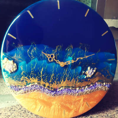 resin blue ocean Wall clock 16 inch  #resin