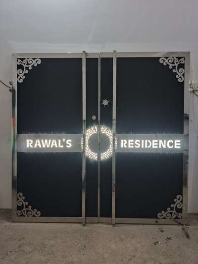 aluminium profile Gate with lighting and laser cutting