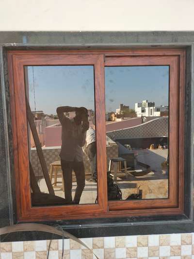 *wooden texture aluminium dumal windows *
Jindal material good quality