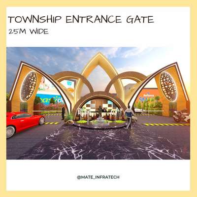 82" wide entrance gate design for 36 acres township
#Architect #architecturedesigns #township #colonydevelopment #gateDesign