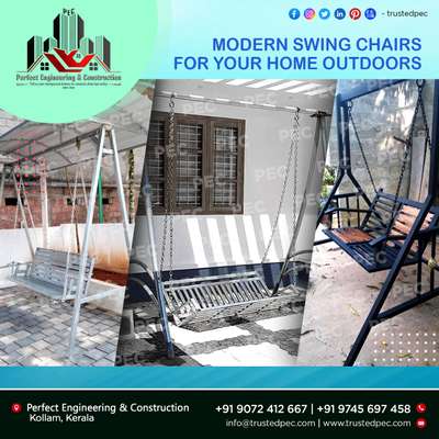 metal Swing chairs for Indoor and outdoor
Get a green space for your home...

Reach us at: +91 9072412667+91 9745697458
Email: info@trustedpec.com

#swingset #swindchair  #metalswingchairs   ##swingchair #furniture #swing #hangingchair #outdoorfurniture #livingroom #livingroomdecor #officefurniture #homefurniture #officechair #homedecor #latesttrends #trendyfurniture #modification #repair #maintenance #roofingwork #roofingexpert