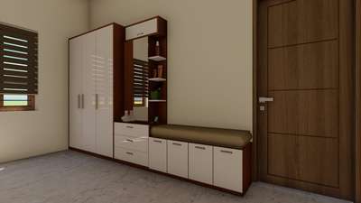 3D to Reality🙂😊 #BedroomDesigns #WardrobeIdeas #wardrobe #3DoorWardrobe #DressingTable #kerala #seating #baywindow #HDHMR