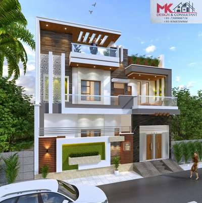 front Elevation Design by Mk Design & Consultant , Muzaffarnagar 
 #frontElevation #exterior_Work