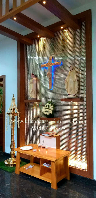 This is the view of a prayer room from a traditional house. The extent of devotion in older times could be seen here – the room is adorned with various images and idols of the holy family and the saints or decorative items like candle stand flower vase.

#interiordesign #design #interior #homedecor #architecture #home #decor #interiors #homedesign #art #interiordesigner #furniture #decoration #luxury #designer #interiorstyling #interiordecor #homesweethome #inspiration #handmade #furnituredesign #livingroom #interiordecorating #style #kitchendesign