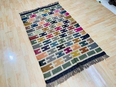wool jute dhurrie rug flat-weave floor carpet jute kilim rugs handwoven wool and jute dhurrie