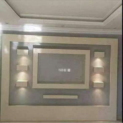 gypsum TV unit work