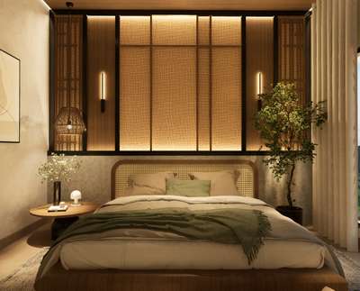 Tropical Bedroom Interior #tropicaldesign #InteriorDesigner #architecturedesigns #architecturekerala #MasterBedroom #BedroomDecor #tropicalhouse