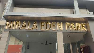 3D Golden Acrylic LED Letters Fitting in Nirala Eden Park Indrapuram Ghaziabad.