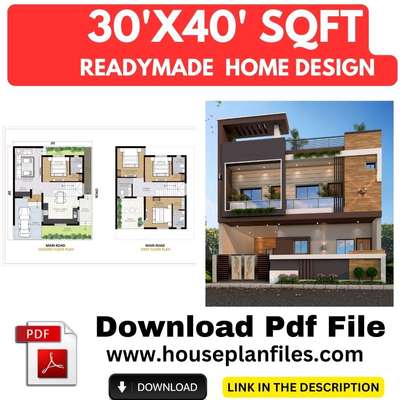 ### 30x40 Sqft House Plan

#### Key Features:
- **Total Area**: 1,200 sq ft
- **Bedrooms**: 3
- **Bathrooms**: 2
- **Living Room**: Spacious with natural light
- **Kitchen**: Modern open-concept
- **Dining Area**: Adjacent to the kitchen
- **Parking**: Space for 1 car
- **Garden/Backyard**: Small green area for outdoor activities
- **Additional Spaces**: Utility room, storage space

#### Overview:
This 30x40 sqft house plan optimizes space for a comfortable living experience. The layout includes three bedrooms, providing ample space for a family, and two well-designed bathrooms. The modern kitchen opens into a cozy dining area, perfect for family meals. The spacious living room is designed to maximize natural light. Additionally, there is a small garden or backyard area, ideal for outdoor activities. The plan also includes parking for one car and a utility room for added convenience.

#1200sqft  #HouseDesigns #50LakhHouse #ContemporaryHouse #SmallHomePlans #new_home #HouseConstruction