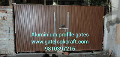 Aluminium profile gates by Hibza sterling interiors pvt ltd manufacture in Delhi all india supply #gatelookcraft #interiordesign #aluminiumprofilegates #maingates #architectgates  #gatesdesign #modulargate