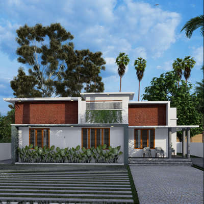 exterior design  
.
.
.
.
 #KeralaStyleHouse house #architecturedesigns #ContemporaryHouse #sketchupmodeling #lumionofficial