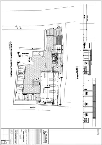 Site Development Plan and Longitudinal Section  of Exotic Car Detailing Studio @ Ramanattukara , Calicut