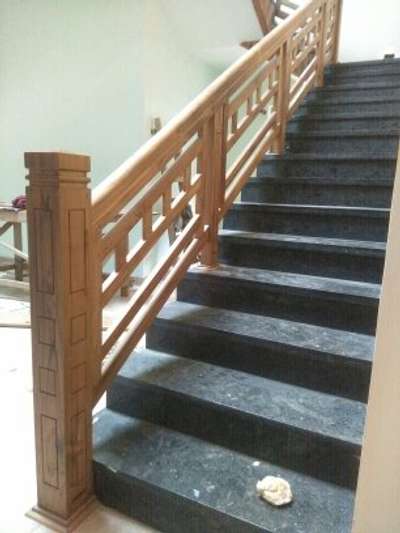 Teak handrail work