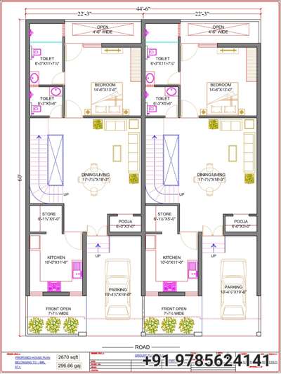 contact for house plan 9785624141 #FloorPlans #floorplaning #houseplan #22'-3" × 60'-0" plan
#plan #housemap #3dhomedesigns #housedesign #architecturedesigns #Architect