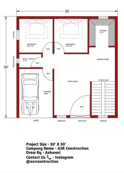 Project Size - 30' X 30' 
Company Name - ASR Construction 
Draw By - Ashwani 
Contact Us 📞 - Instagram       @asrconstruction  #FlooringTiles  #tranding #HouseDesigns #HomeAutomation #ContemporaryHouse #4BHKPlans #2BHKPlans #autocad #fashion #asrcunstruction #ConstructionTools #cementproducts #2D_plan #2BHKPlans