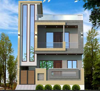 PROPOSED RESIDENTIAL PROJECT AT NEAR KHUDANPURI,ALWAR #frontelevation #modernhome #Northfacing #doublefloorhouse