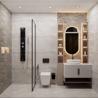 Bathroom renovation 
#BathroomRenovation #BathroomDesigns #vanitycountertop #BathroomTIles #InteriorDesigner #DelhiGhaziabadNoida #noidaintreor