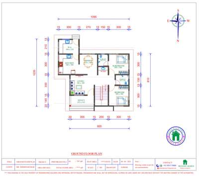 #7.60 Cent വസ്തുവിൽ #1592 Sqft വിസ്തീർണ്ണത്തിൽ #4BHK സൗകര്യമുള്ള # വടക്ക് ദർശനത്തിലുള്ള  വീടിൻ്റെ പ്ലാൻ.