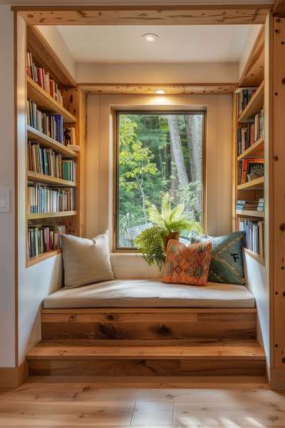 #library  #booksshelf  #baywindowldeas  #ContemporaryHouse