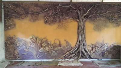 trees makes environment beautiful... #wall art#wall sculpture # tree# yoga hall #mono# full span wall