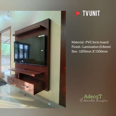 TV UNIT : Multiwood + Laminate

Size : 1200 MM X 1500 MM

Location : Nellikunnu, Thrissur


 #tvunits  #LivingRoomTV  #tvpanels  #tvconsole  #TVStand  #tvunitinterior  #tvpanels