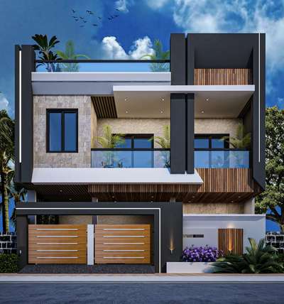 30x50 Duplex House Design Exterior Elevation #Construction  #Architect  #HouseDesigns